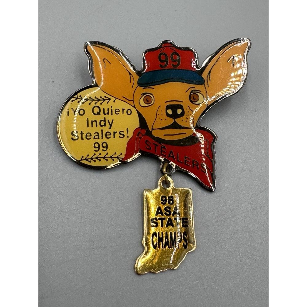 Vintage 1999 Indy Stealers Softball 98 ASA State Champs Lapel Pin